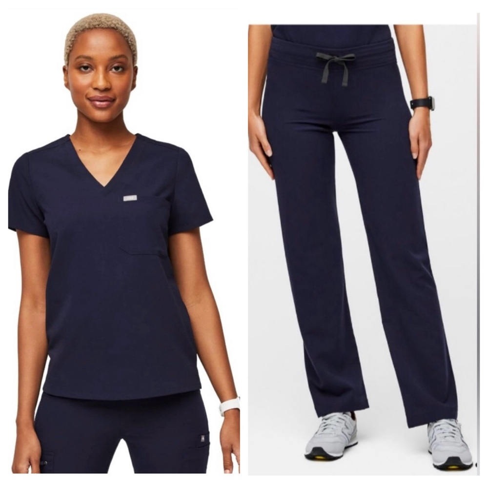 Figs Navy Blue Scrub Set